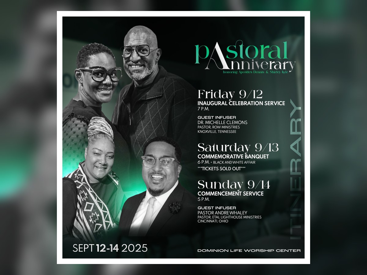 Pastoral anniversary event flyer design